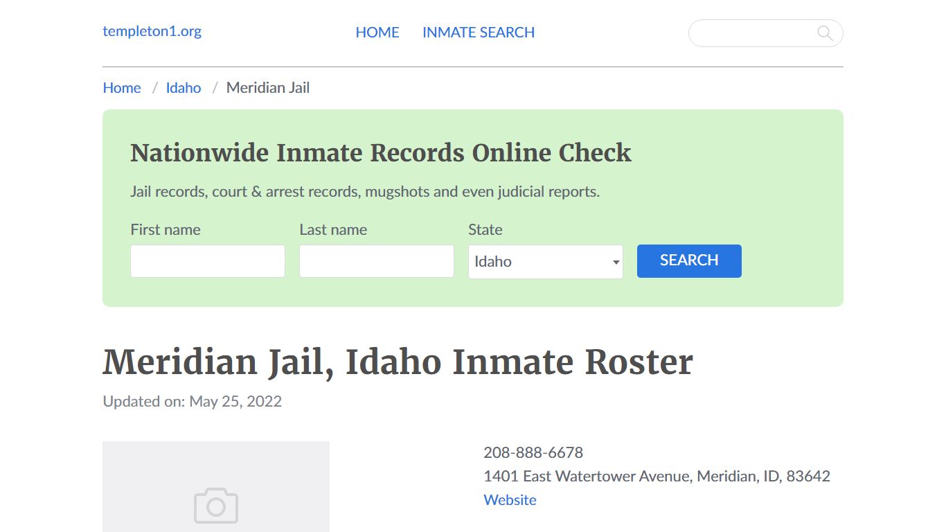 Meridian Jail, Idaho Inmate Roster - templeton1.org